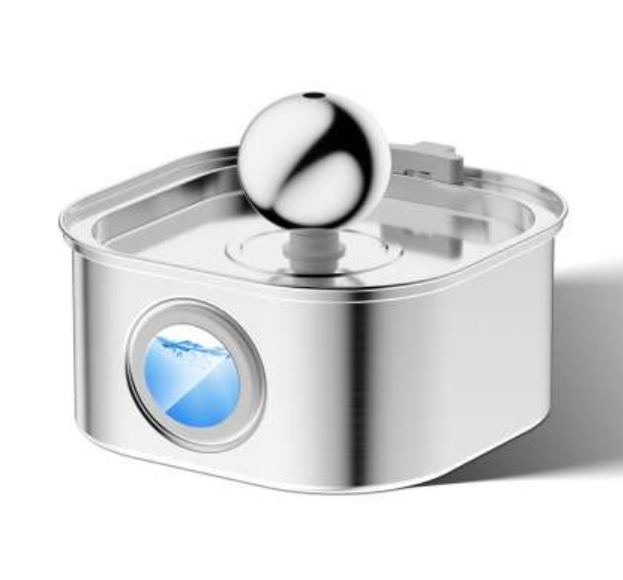 All Stainless Steel Pet Water Dispenser Round Runway Type Large Capacity Dogs And Cats Water Dispenser