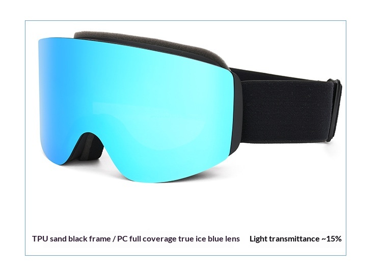 Magnetic Double-Layer Anti-Fog Cylindrical Ski Goggles For Skiing Equipment