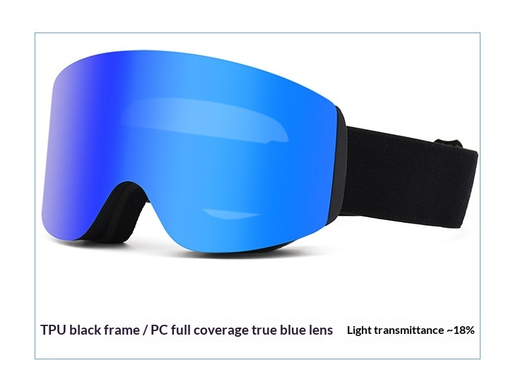 Magnetic Double-Layer Anti-Fog Cylindrical Ski Goggles For Skiing Equipment