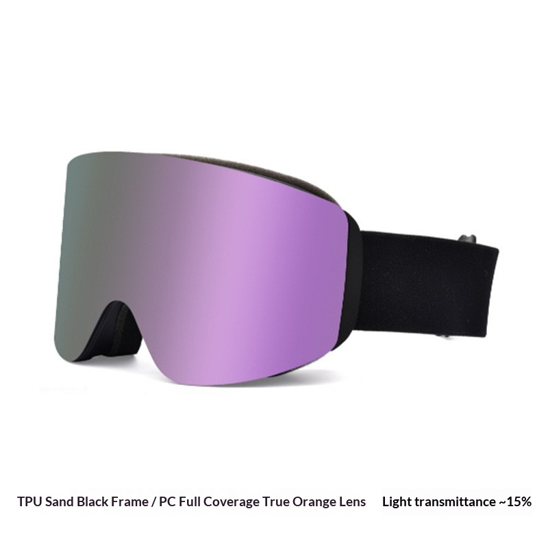 Magnetic Double-Layer Anti-Fog Cylindrical Ski Goggles For Skiing Equipment