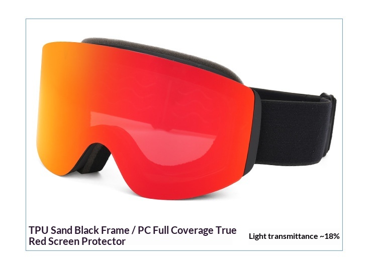 Magnetic Double-Layer Anti-Fog Cylindrical Ski Goggles For Skiing Equipment