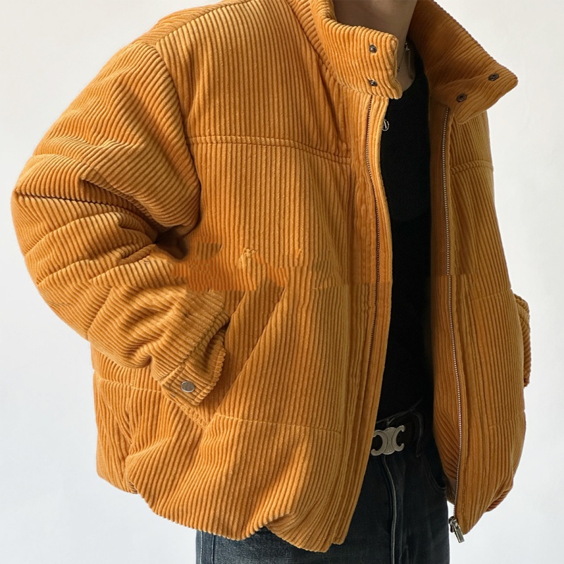 Winter Thermal-Insulated Thickened Cotton Corduroy Half-Neck Padded Jacket