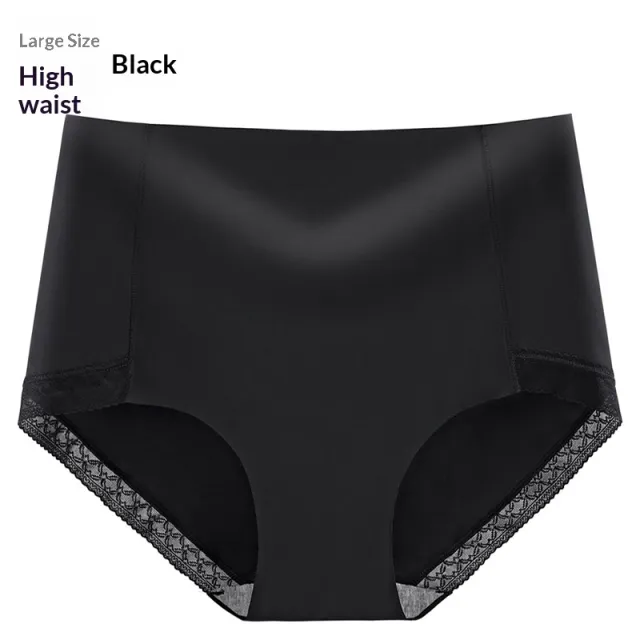 Sexy Lace Hip Lifting Tummy Control High Waist Viscose Underwear Black - Shop at LoveMi