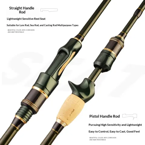 Carbon Spinning Rod with Pistol Grip Portable Sectioned Fishing