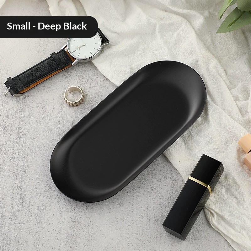 High-end Plate In Instagram Style Oval Stainless Steel Gold Mini Jewelry Tray Small Serving Tray 12