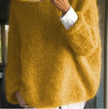Women's Autumn And Winter Knitting Top Sweater Orange - Shop at LoveMi