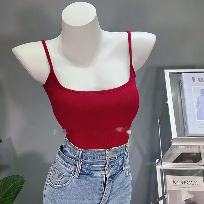 Stylish Slim Fit Camisole For Layering Or Wearing Alone - Red