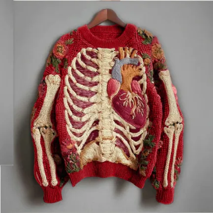 Womens 3D Digital Print Crew Neck Loose Sweater Frthytrd Xl - Shop at LoveMi