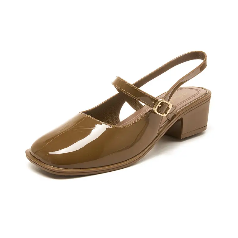 Ladies' Versatile Mary Jane Coarse Heel Shallow Mouth Baotou High Heels