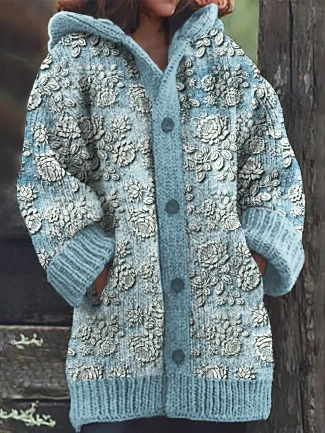New Christmas Abstract Printed Casual Cloak Coat Gjnm 5612748 M - Shop at LoveMi