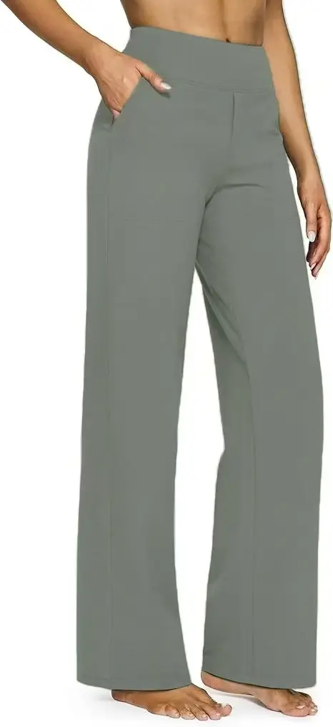 Pocket Knitted Straight High Waist Trousers