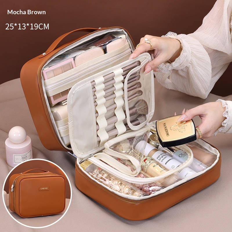 5-in-1 Multi-Functional Partitioned PU Makeup Bag