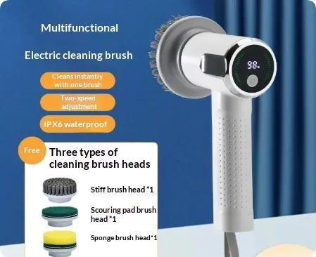 Multifunctional Smart Display Electric Cleaning Brush Wireless Kitchen Sink Cleaning Brush Waterproof Electric Pot Brush Cleaning Tool – image 9