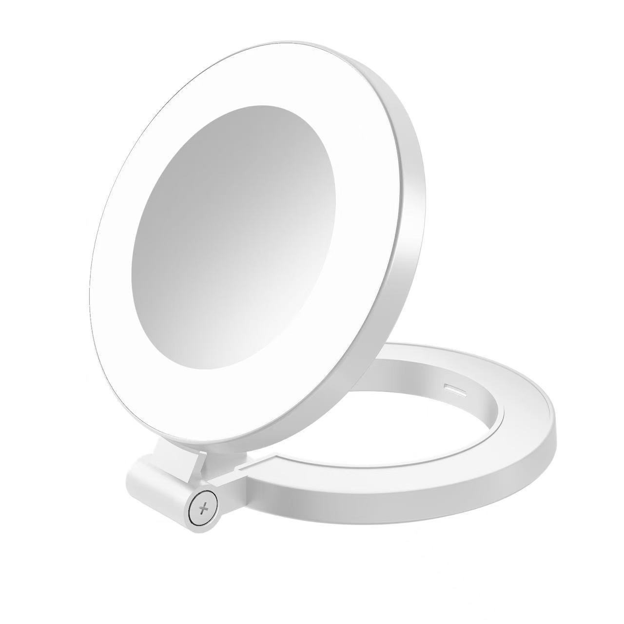 LED Mini Magnetic Phone Fill Light Tempered Glass Makeup Mirror