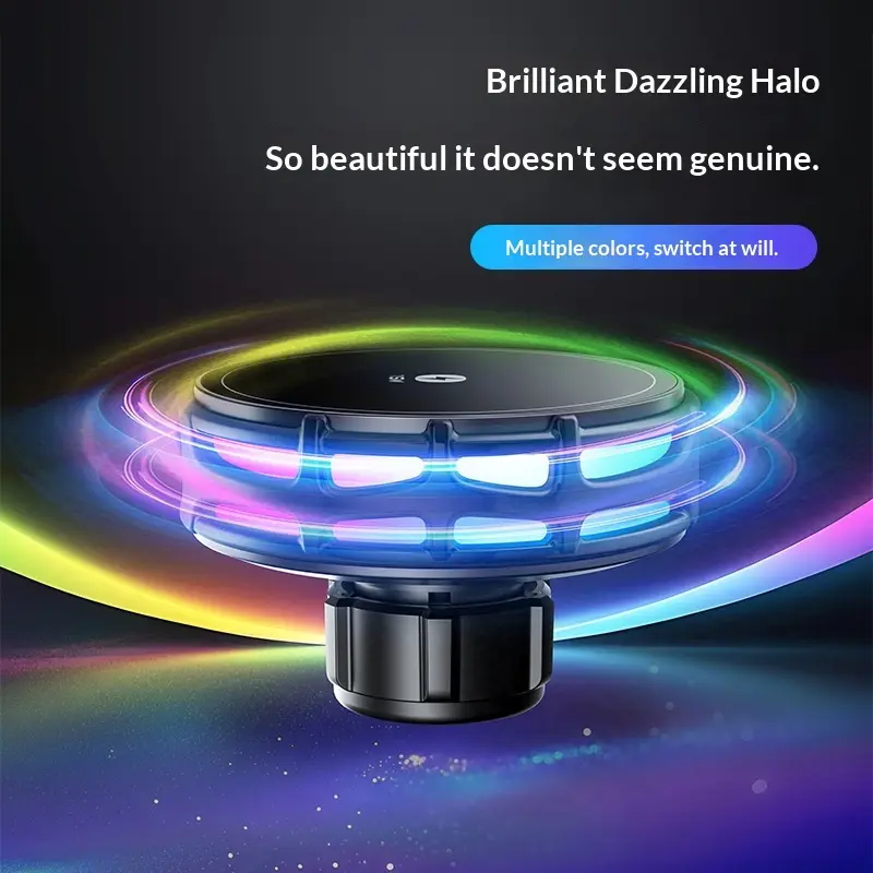 15W Wireless Charging Magnetic Car Phone Mount With Mirror Finish For Cars