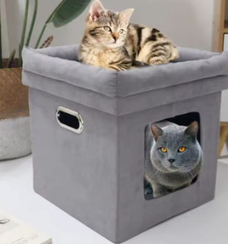 Foldable Cat Bed For All Seasons Sisal Scratching Mat Double-Layer Pet Nest