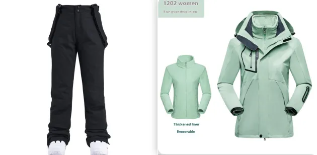 Outdoor Windproof Warm Shell Jacket Two piece Set Set1 M - Shop at LoveMi