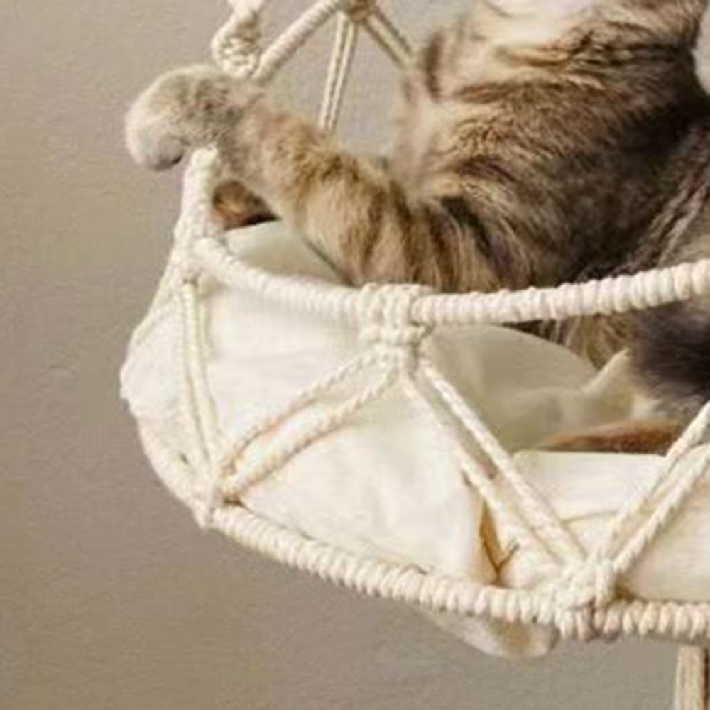 Handwoven Kitten Hammock Hanging Decor For Indoor Use