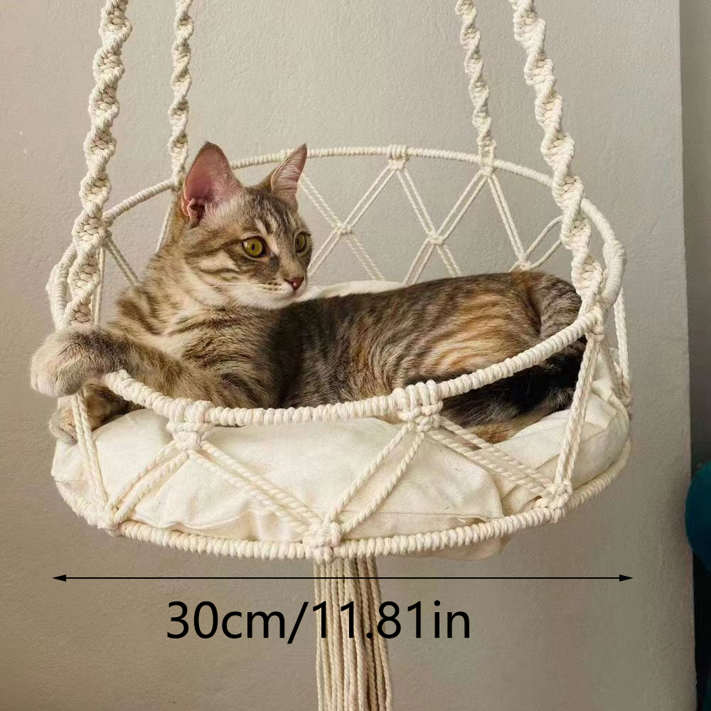 Handwoven Kitten Hammock Hanging Decor For Indoor Use