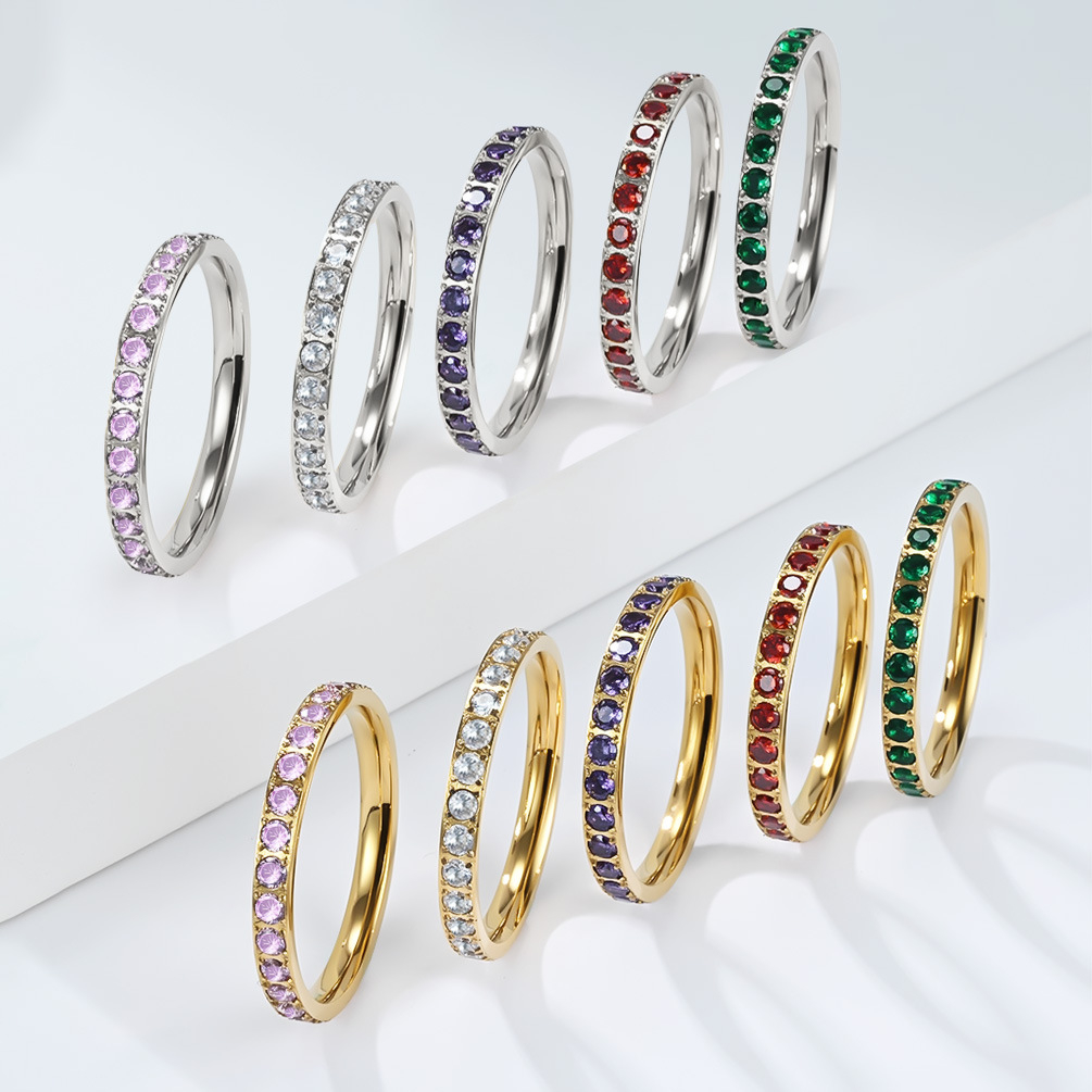 Womens Niche High-end Daisy-studded Stackable Pinky Ring