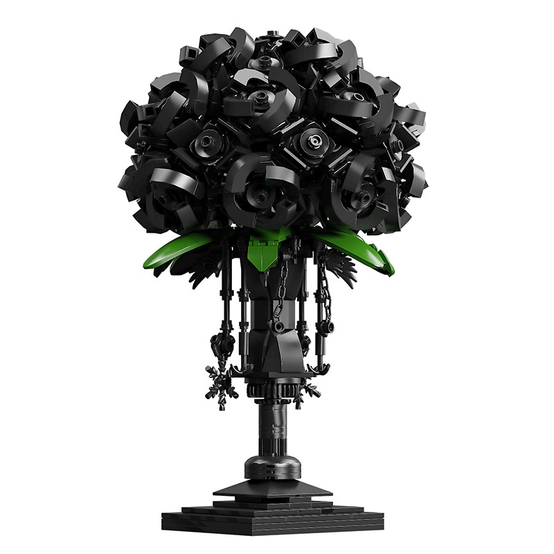 Assembled Black Fireworks Eternal Flower Creative Tabletop Building Block Flower Bouquet Ornament