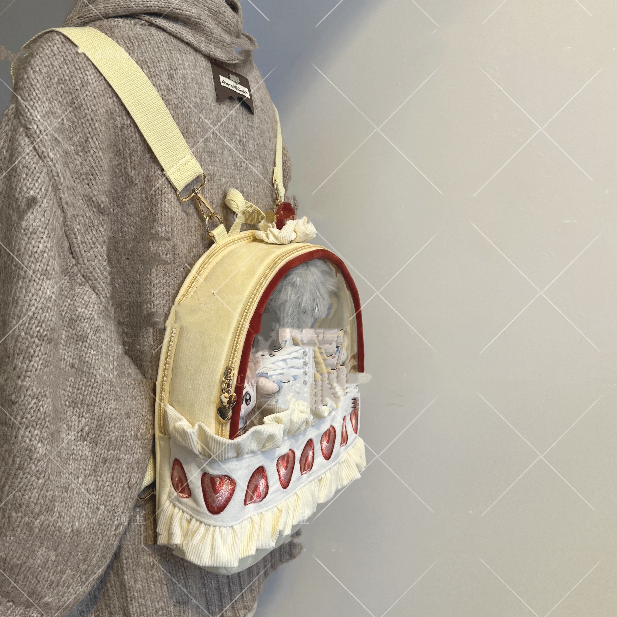 Strawberry Cream Cake Plush Backpack