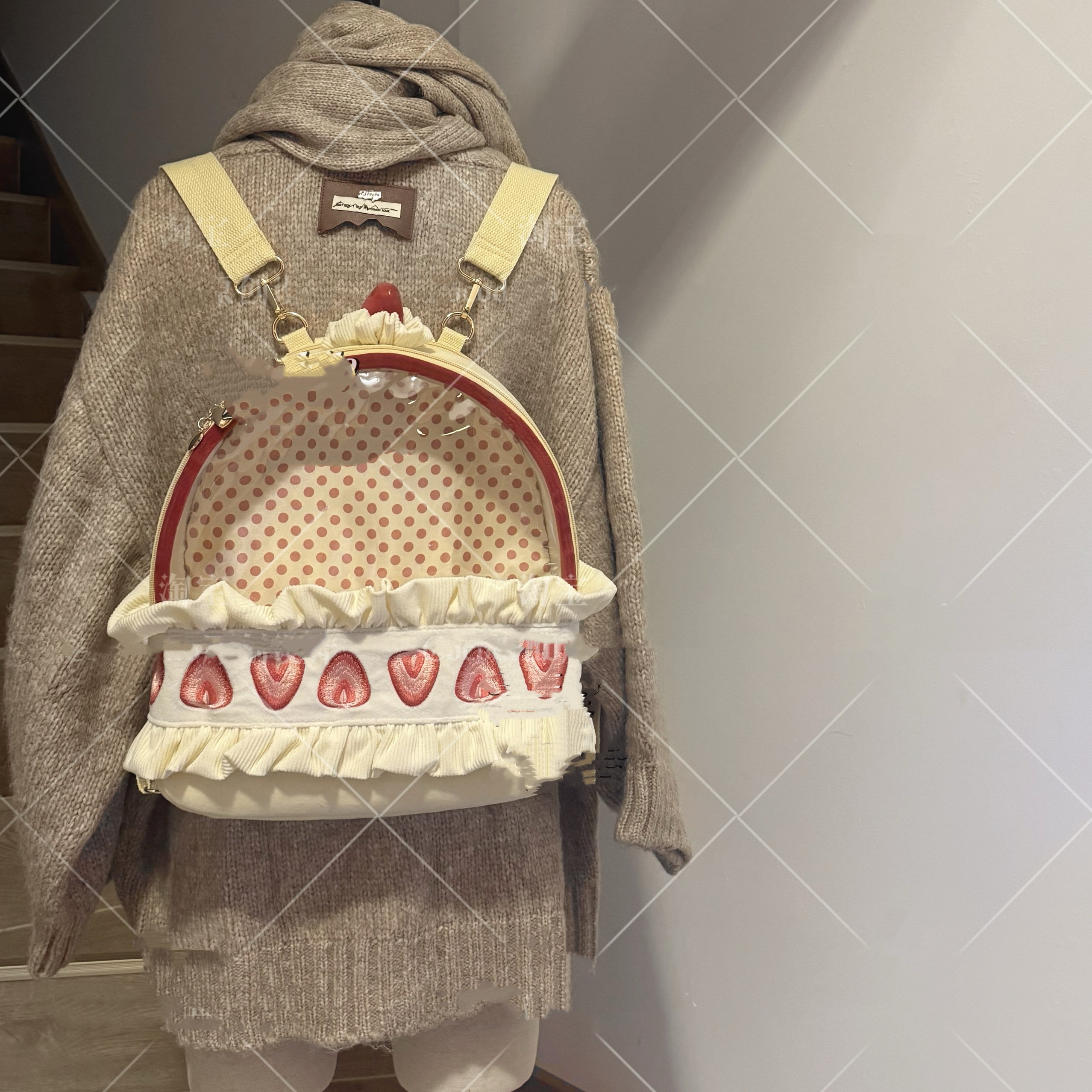 Strawberry Cream Cake Plush Backpack