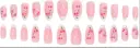 Cherry French Almond-Shape Removable Nail Tips Set Long Lasting Delicate And Girly Style view 4