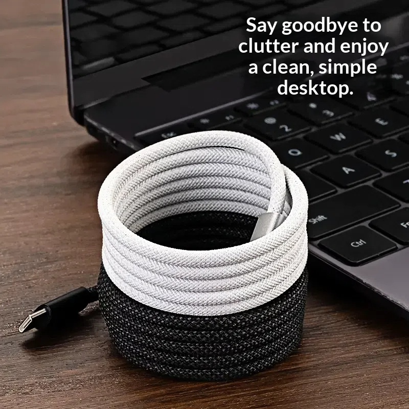 66W Fast Magnetizing Braided Storage Data Cable