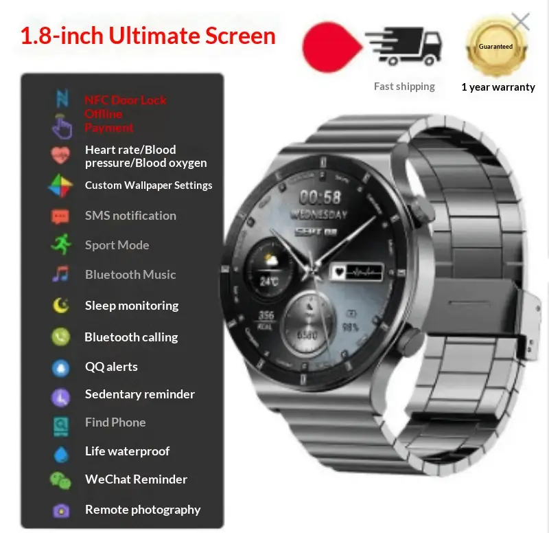 Smartwatch With Bluetooth Calling Fitness Tracking Step Counting And Health Monitoring