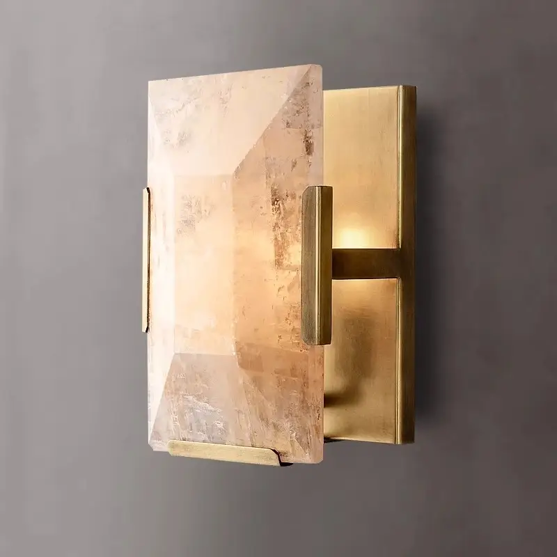 Vintage Marble Wall Sconce For Villa Living Room Backdrop