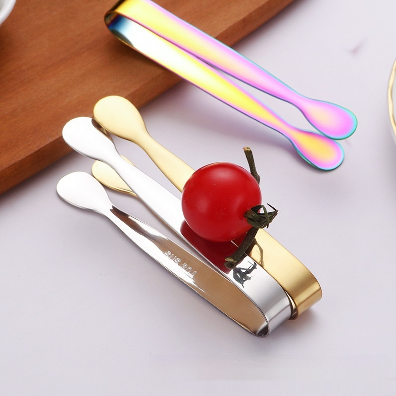 Stainless steel sugar tongs with thickened design and no