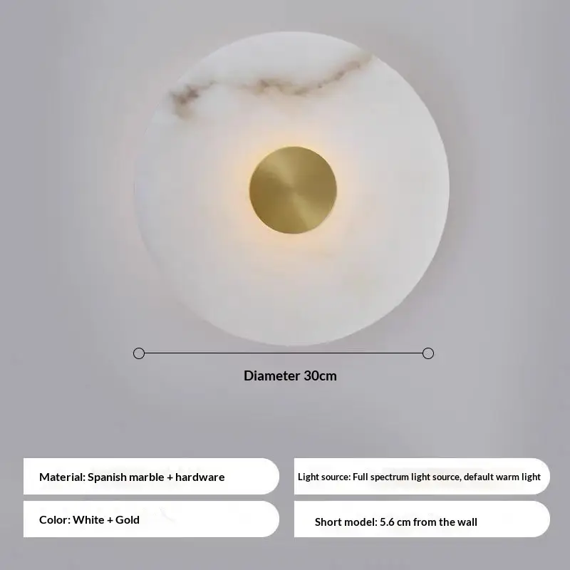 Nordic Living Room Marble Wall Lamp Modern And Minimalist