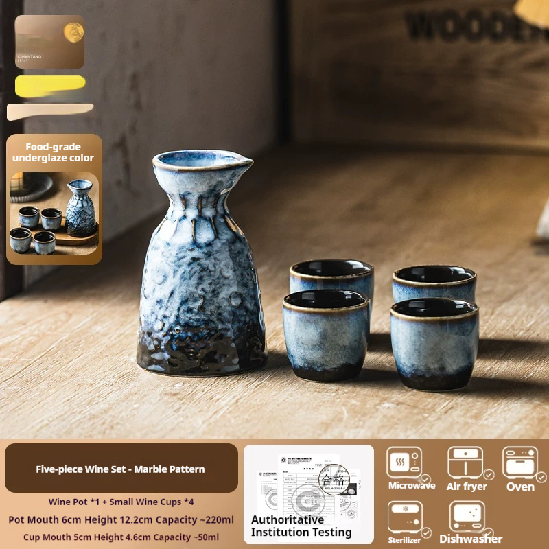 Ceramic Sake Set Soju White Wine Glass