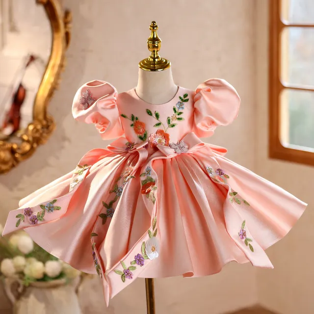Children's Birthday Princess Dress Piano Performance Costume Orange - Shop at LoveMi