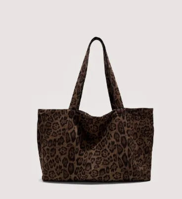 Versatile Leopard Print Tote Bag That Can Be Worn As A Shoulder Or Hand Bag Brown - Shop at LoveMi