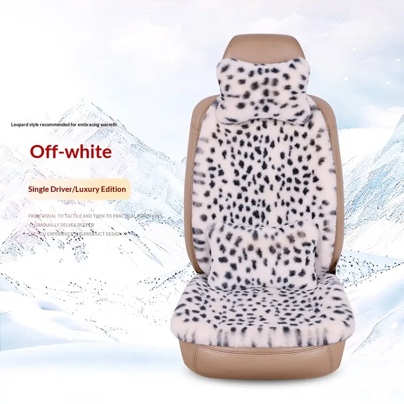 Winter Rabbit Fur Car Seat Cushion Three-Piece Set