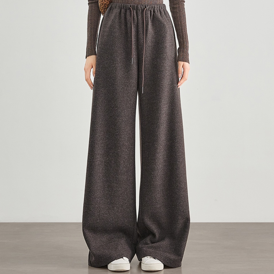 Womens Wool-Blend Patterned Tweed Casual Sweatpants