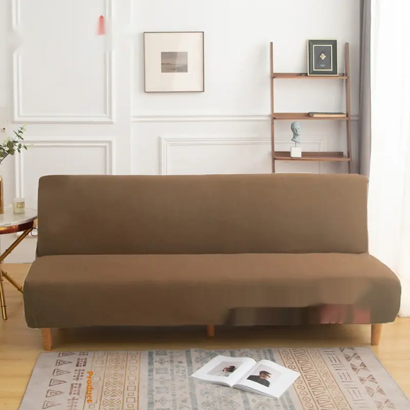 High-elastic Armless Fully Enclosed Dust-proof Minimalist Solid-color Fabric Sofa Cover