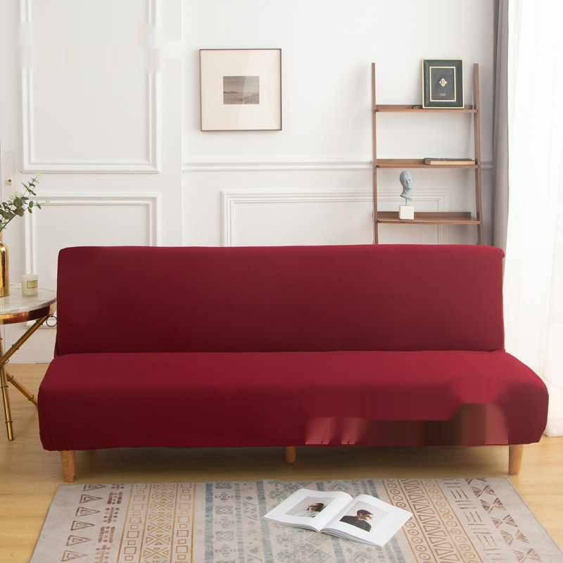 High-elastic Armless Fully Enclosed Dust-proof Minimalist Solid-color Fabric Sofa Cover