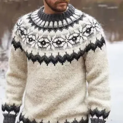 Mens Crew-Neck Sweatshirt With 3D Digital Print