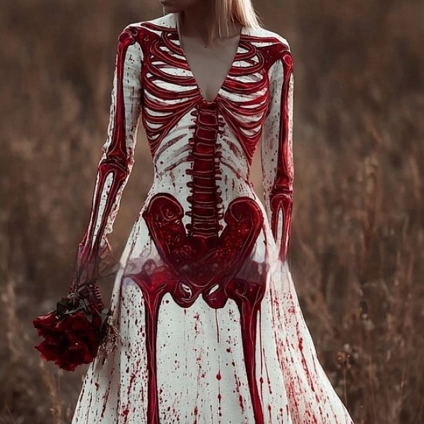 Digital Printed American Fashion Halloween Witch Dress