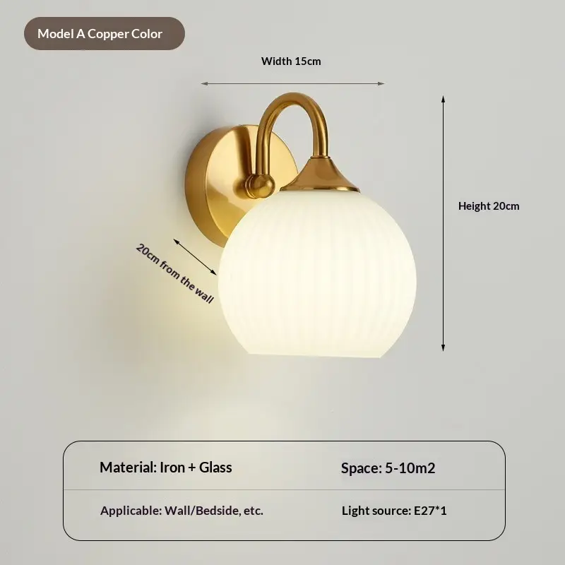 American Retro Staircase Nordic Bedroom Lily Of The Valley Flower Wall Sconce