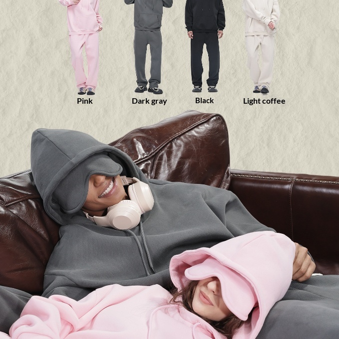 Eye-mask Hoodie 350g Fleece-lined Sweatshirt