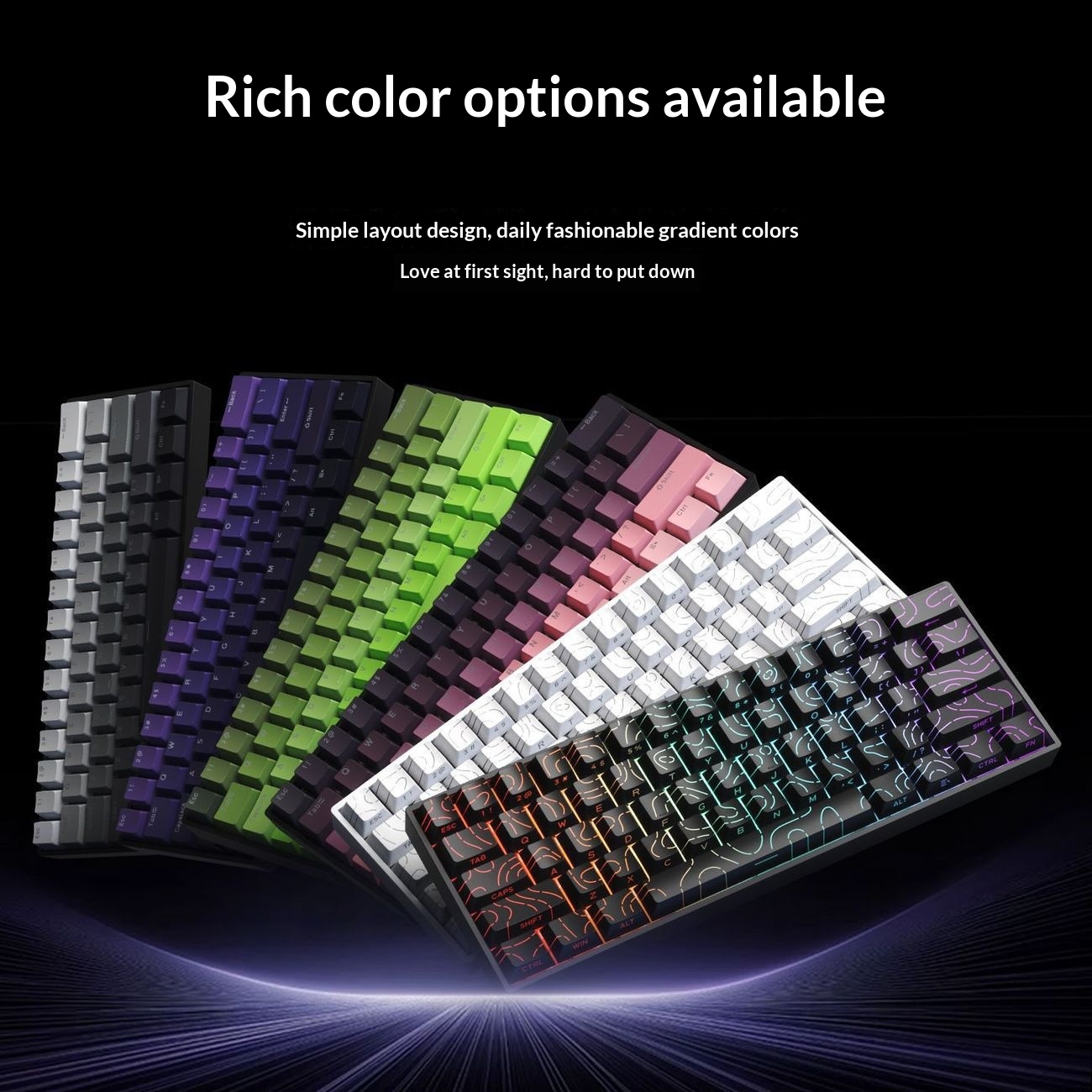 68-key Wireless Mechanical Portable Gaming Wired Keyboard For Laptops