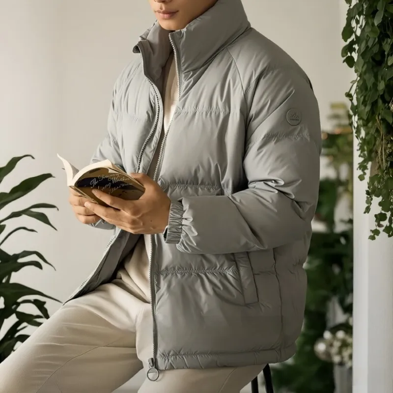 Windproof And Warm White High Neck Down