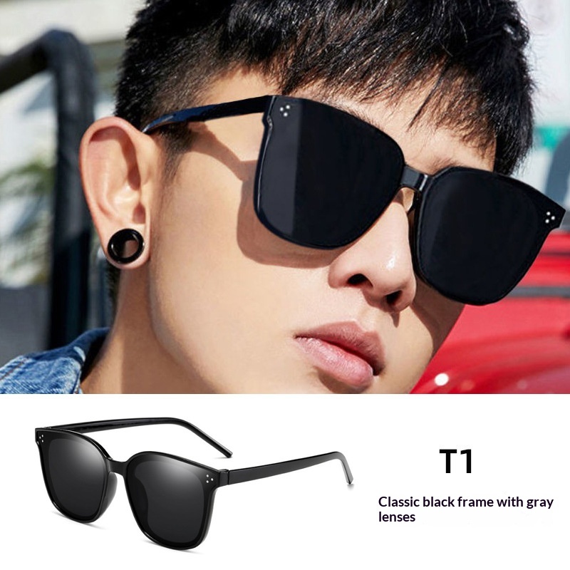 Womens Sophisticated Face-flattering UV-protective Large-frame Retro Sunglasses