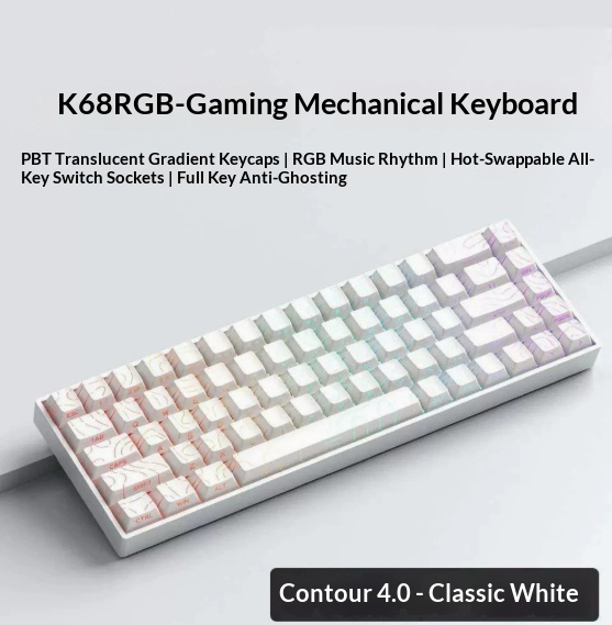 68-key Wireless Mechanical Portable Gaming Wired Keyboard For Laptops 3