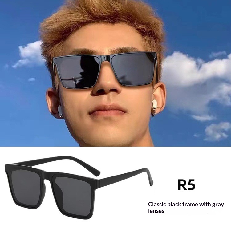 Womens Sophisticated Face-flattering UV-protective Large-frame Retro Sunglasses