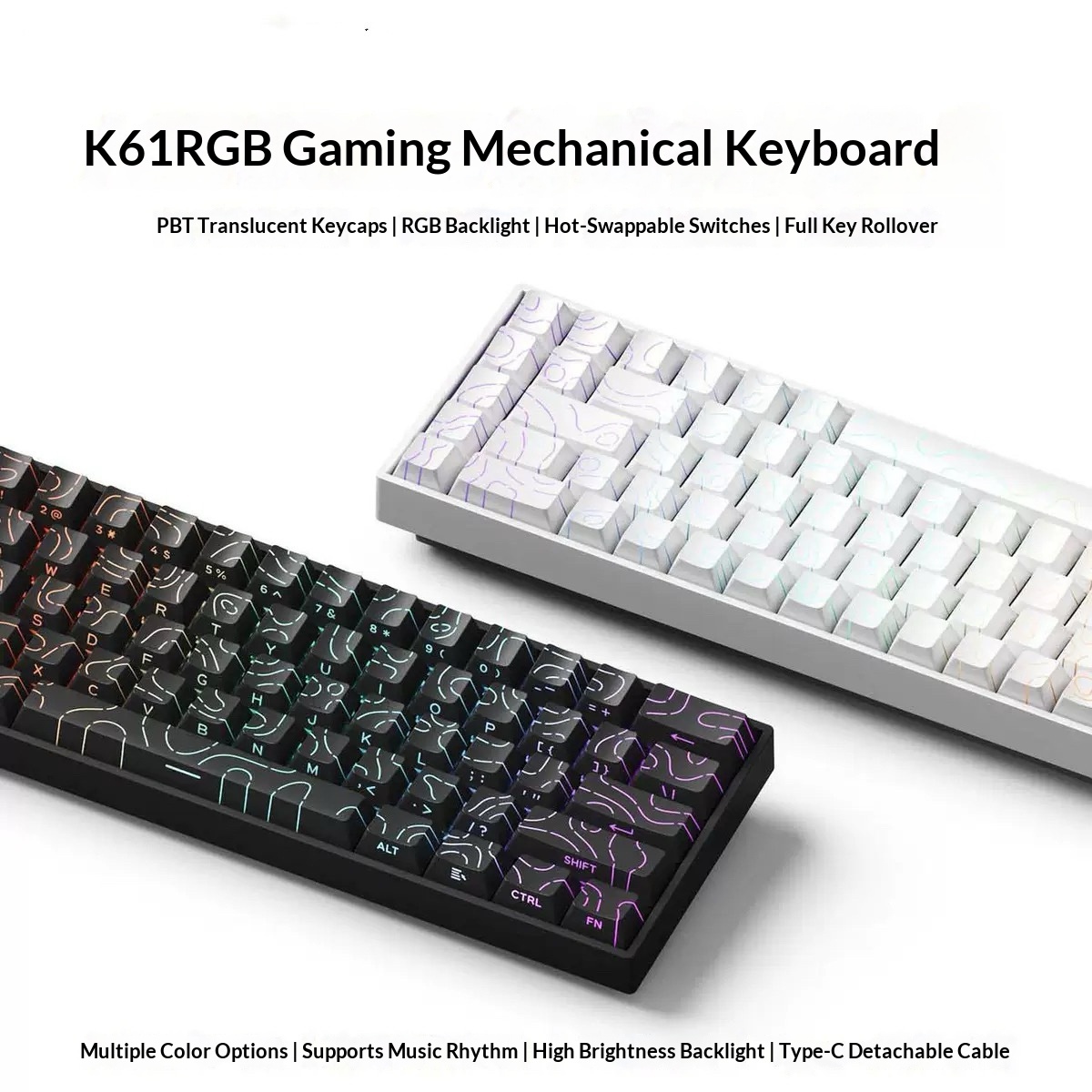 68-key Wireless Mechanical Portable Gaming Wired Keyboard For Laptops 5